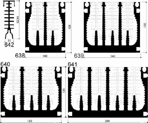 cod. art. FM638 641 : Dissipatori di calore in alluminio in barre 