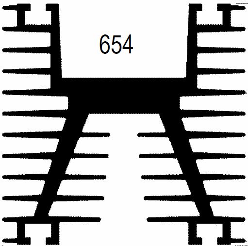 dissipatore in alluminio in sezione