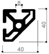 profilo in alluminio modulare cod 728