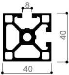 profilo in alluminio modulare cod 731