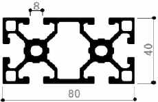 profilo in alluminio modulare cod 732