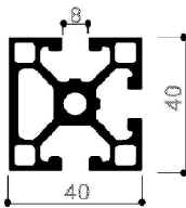 profilo in alluminio modulare cod 739