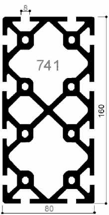 profilo in alluminio modulare cod 741