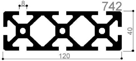 profilo in alluminio modulare cod 742