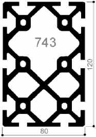 profilo in alluminio modulare cod 743