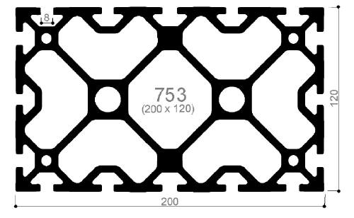 profilo in alluminio modulare cod 753