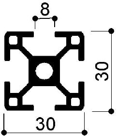 profilo in alluminio modulare cod 755