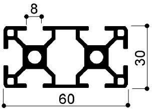 profilo in alluminio modulare cod 756