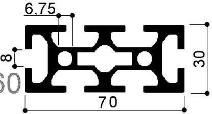 profilo in alluminio modulare cod 760