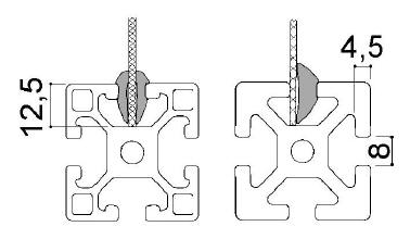 profilo in alluminio modulare cod 763-767-II