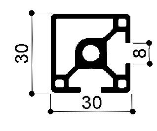 profilo in alluminio modulare cod 770