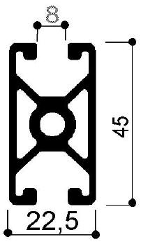 profilo in alluminio modulare cod 775