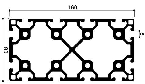 profilo in alluminio modulare cod 776