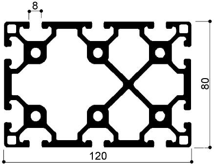 profilo in alluminio modulare cod 777