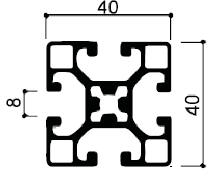 profilo in alluminio modulare cod 778