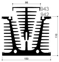 cod. art. FM942  / FM943 : Dissipatori di calore in alluminio in barre 