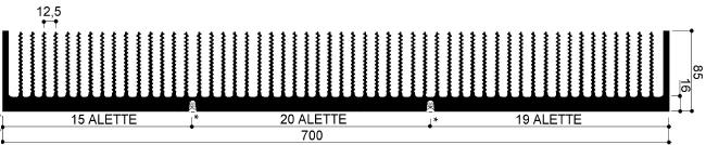 cod. art. FM987: Dissipatori di calore in alluminio in barre 