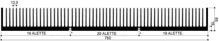 cod. art. FM988: Dissipatori di calore in alluminio in barre 