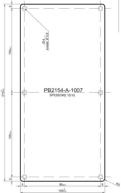 pannello standard in alluminio per art.2154