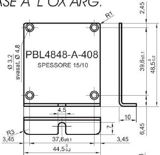 pannello a L standard in alluminio per art.4848