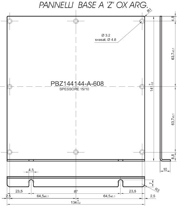 pannello a Z standard in alluminio per art.144x144