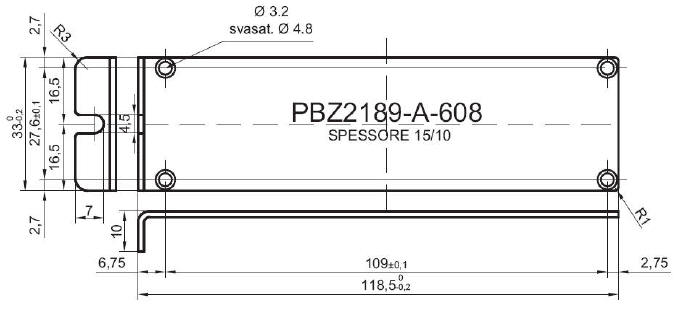 pannello a Z standard in alluminio per art.2189