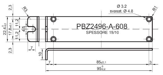 pannello a Z standard in alluminio per art.2496