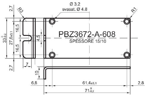 pannello a Z standard in alluminio per art.2496