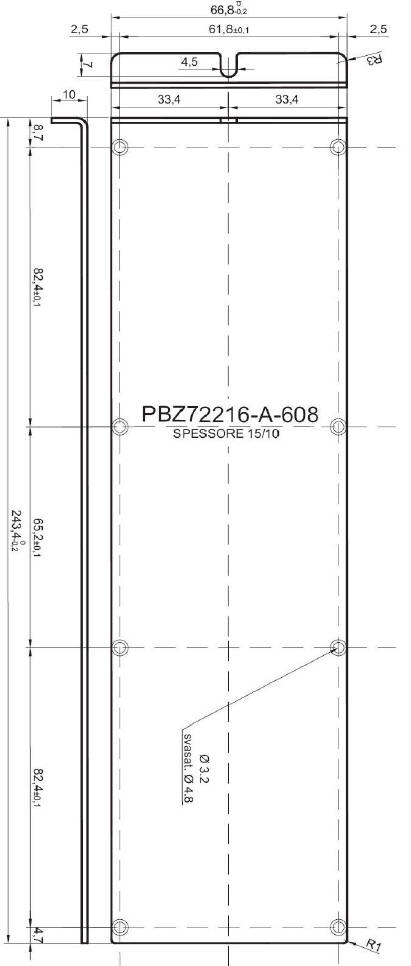pannello a Z standard in alluminio per art.72216