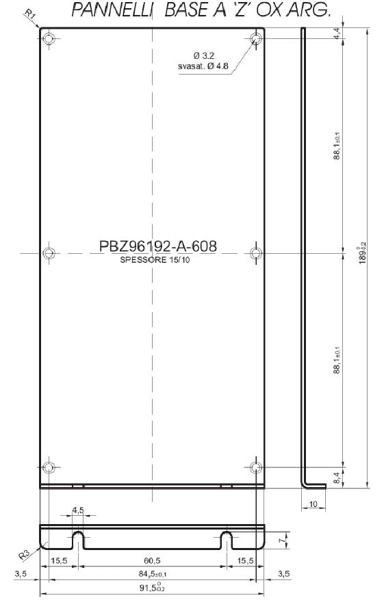 pannello a Z standard in alluminio per art.96x192