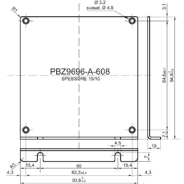 pannello a Z standard in alluminio per art.96x96