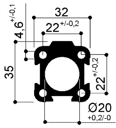 serie 94 profilo in alluminio per la realizzazione di cilindri pneumatici