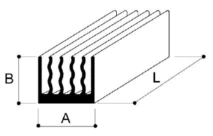 dissipatore di calore in alluminio dimensioni AxB