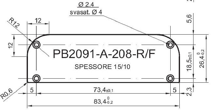 pannello standard in alluminio per art.2091