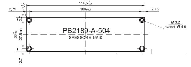 pannello standard in alluminio per art.2189