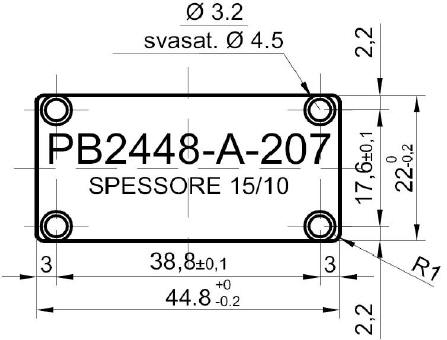 pannello standard in alluminio per art.2448