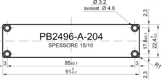 pannello standard in alluminio per art.2496