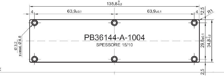 pannello standard in alluminio per art.36144