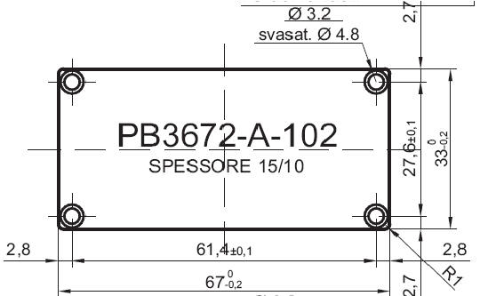 pannello standard in alluminio per art.3672