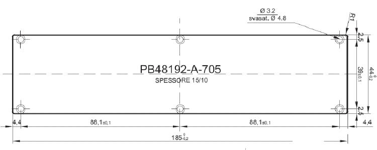 pannello standard in alluminio per art.48192