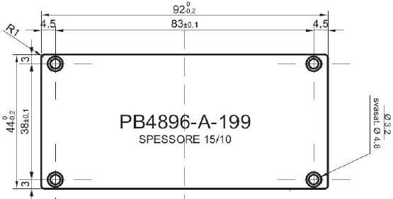 pannello standard in alluminio per art.4896