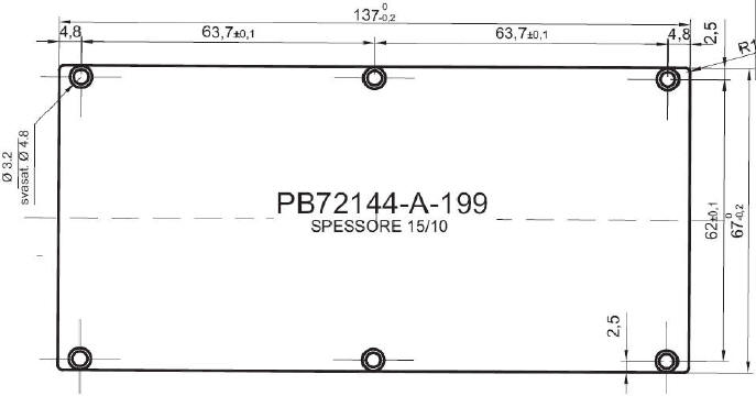 pannello standard in alluminio per art.72144