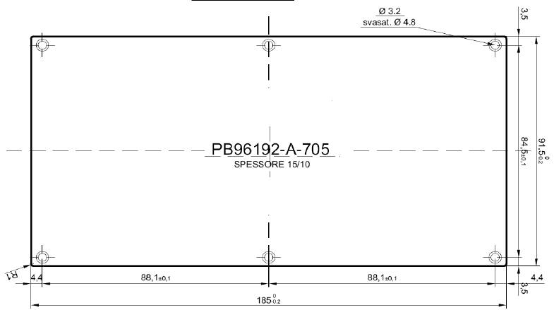 pannello standard in alluminio per art.96x192